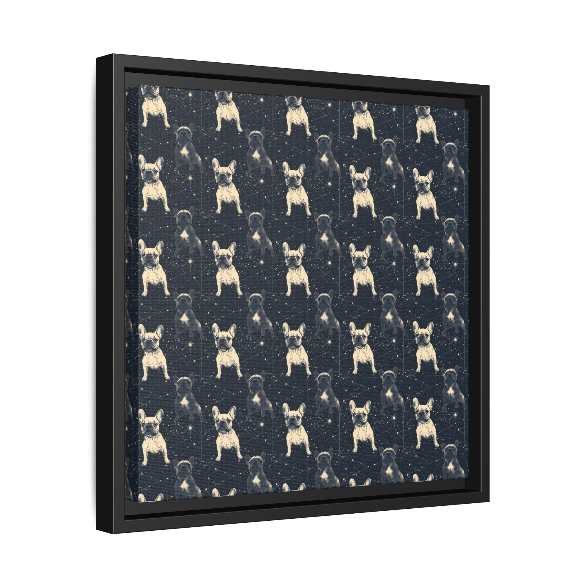 Frenchie Celestial Soar Matte Canvas, Framed