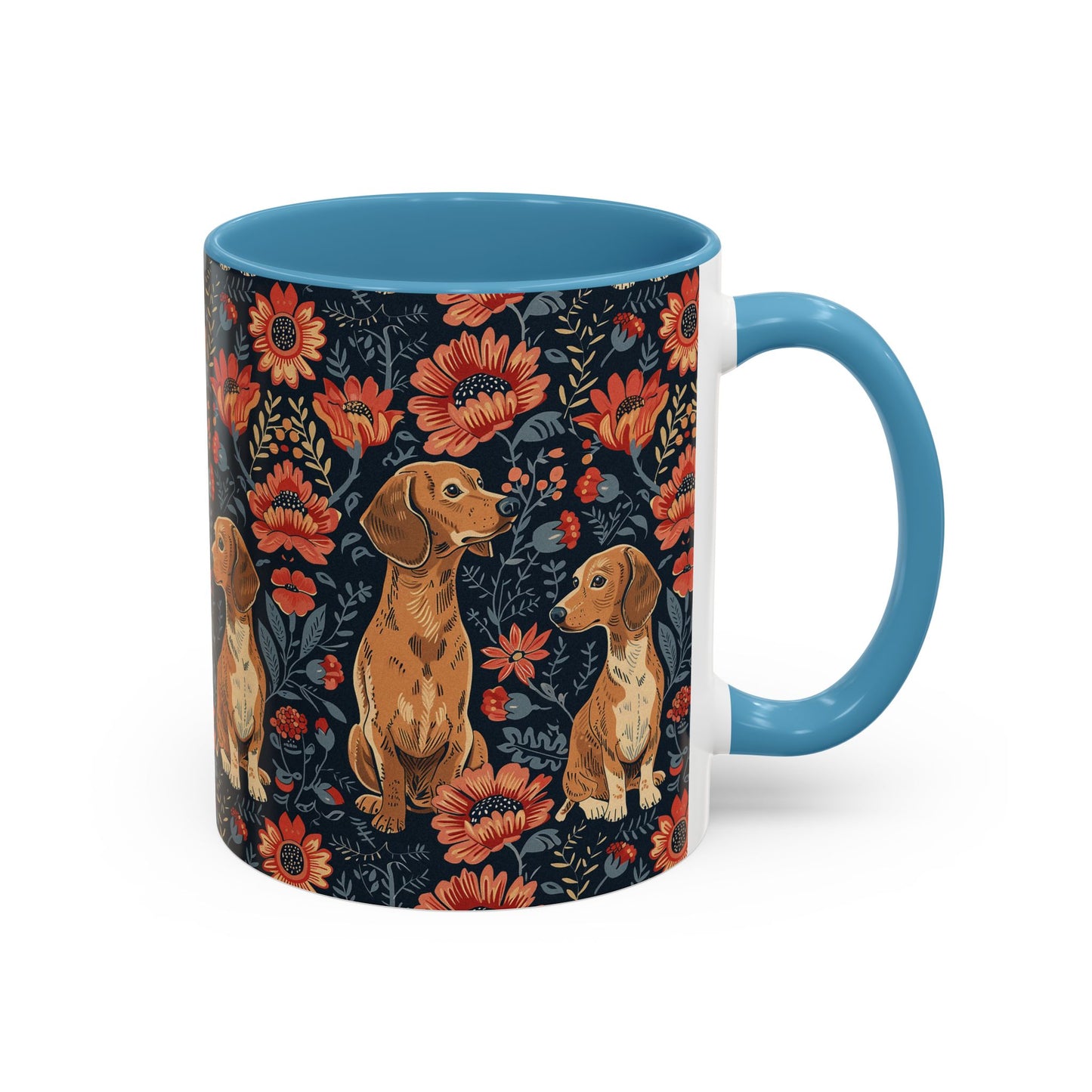 Floral Pawsome Dachsund Delight Accent Coffee Mug