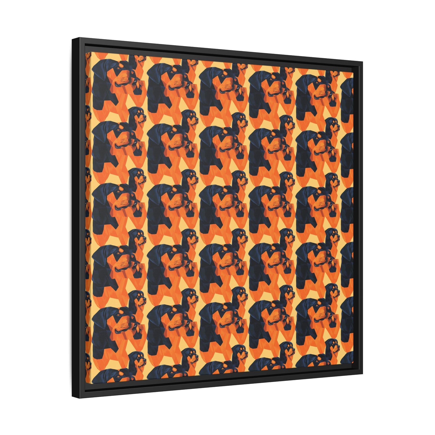 Rottweiler Chic Pawsitivity Matte Canvas, Framed