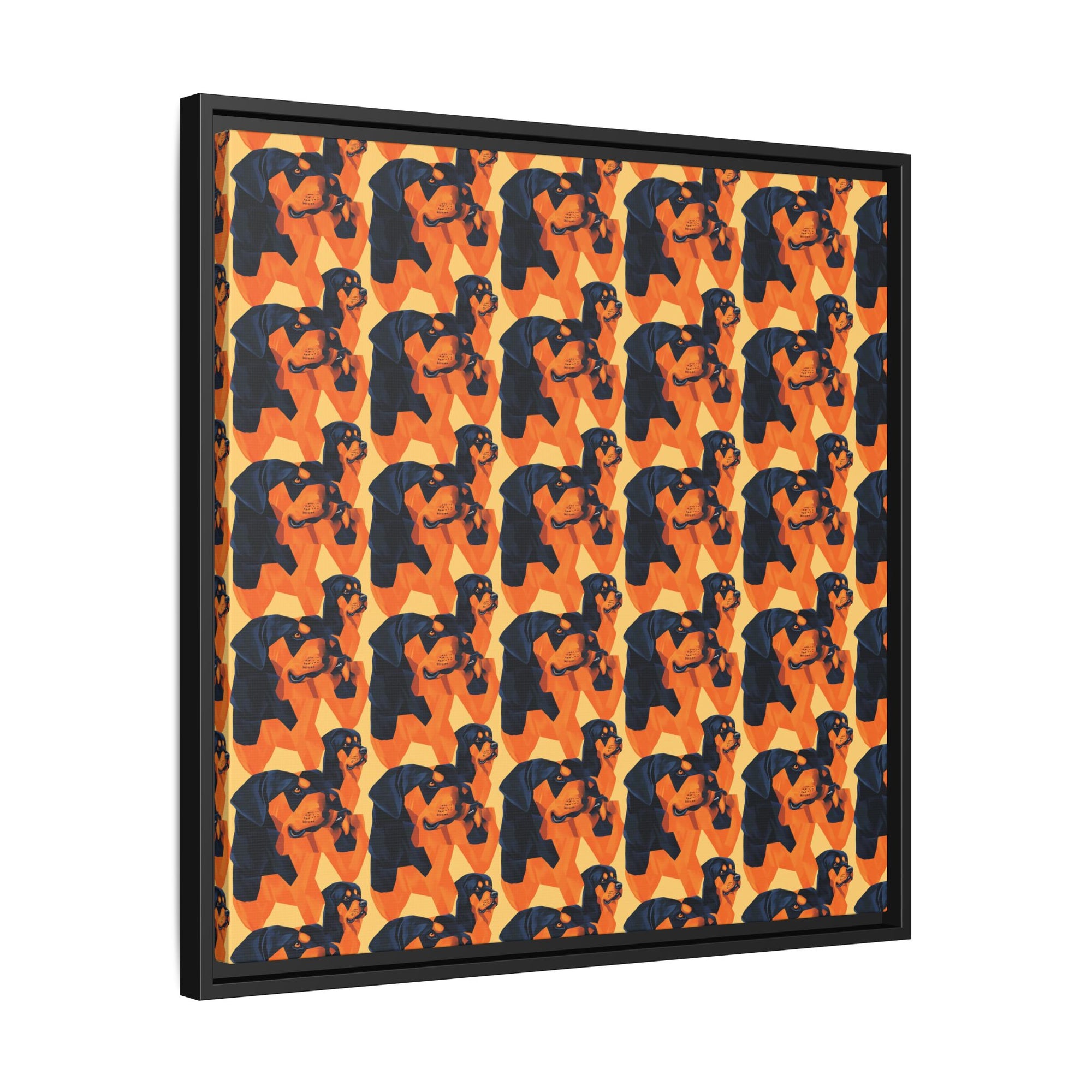 Rottweiler Chic Pawsitivity Matte Canvas, Framed