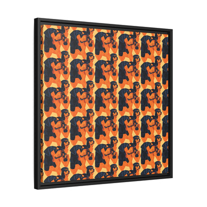 Rottweiler Chic Pawsitivity Matte Canvas, Framed