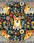 Corgi Rainbow Vine Dream Ceramic Coaster