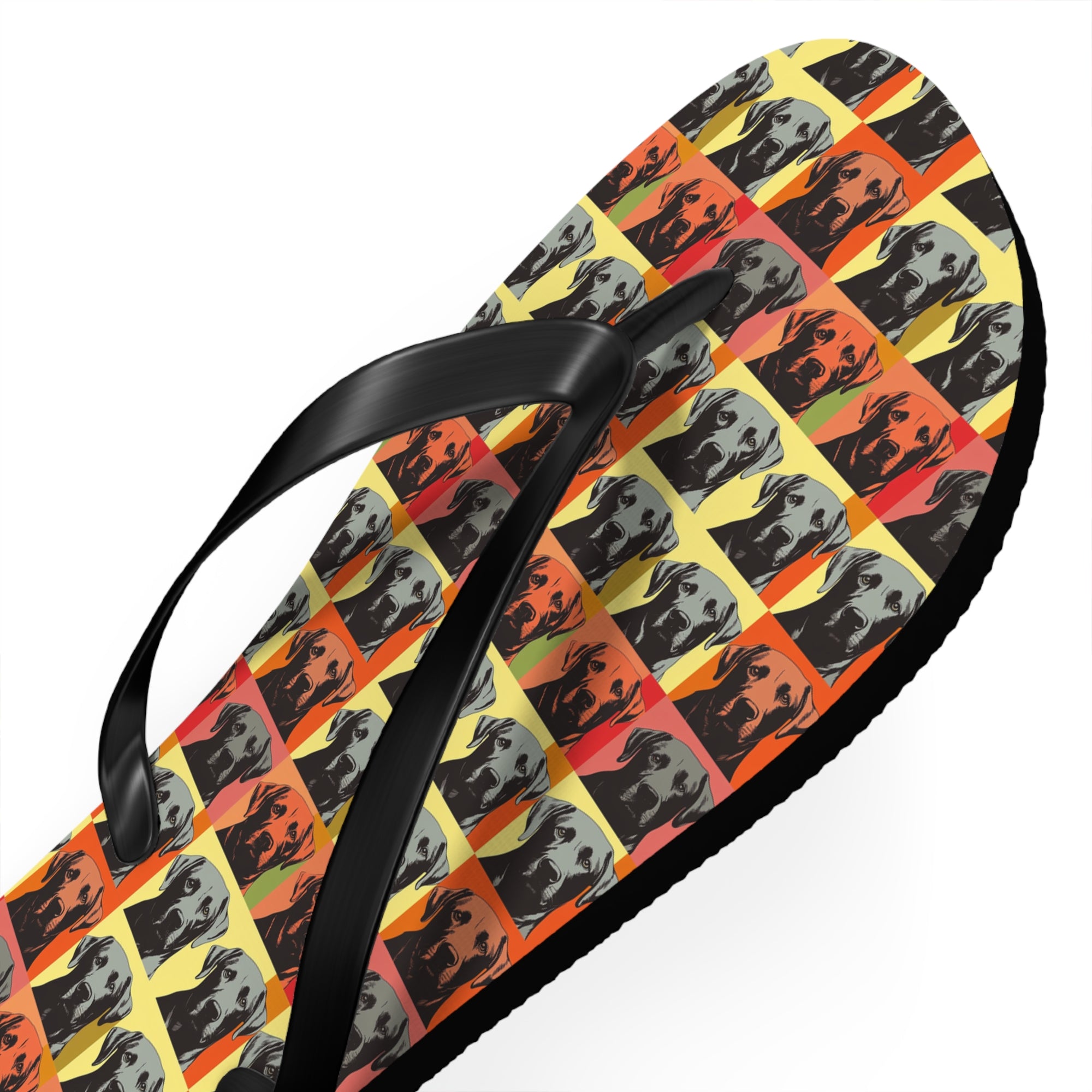 Whimsical Warhol Labrador Flip Flops