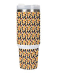 40oz Stainless Steel Insulated Tumbler with Handle and Lid