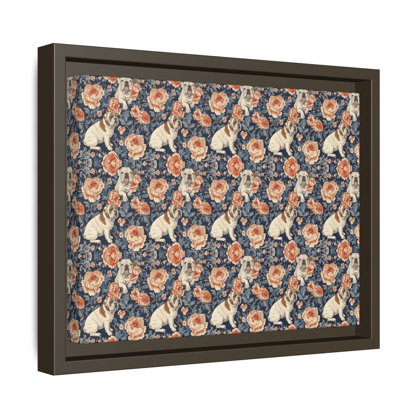 Blooming Bulldog Beauty Matte Canvas, Framed