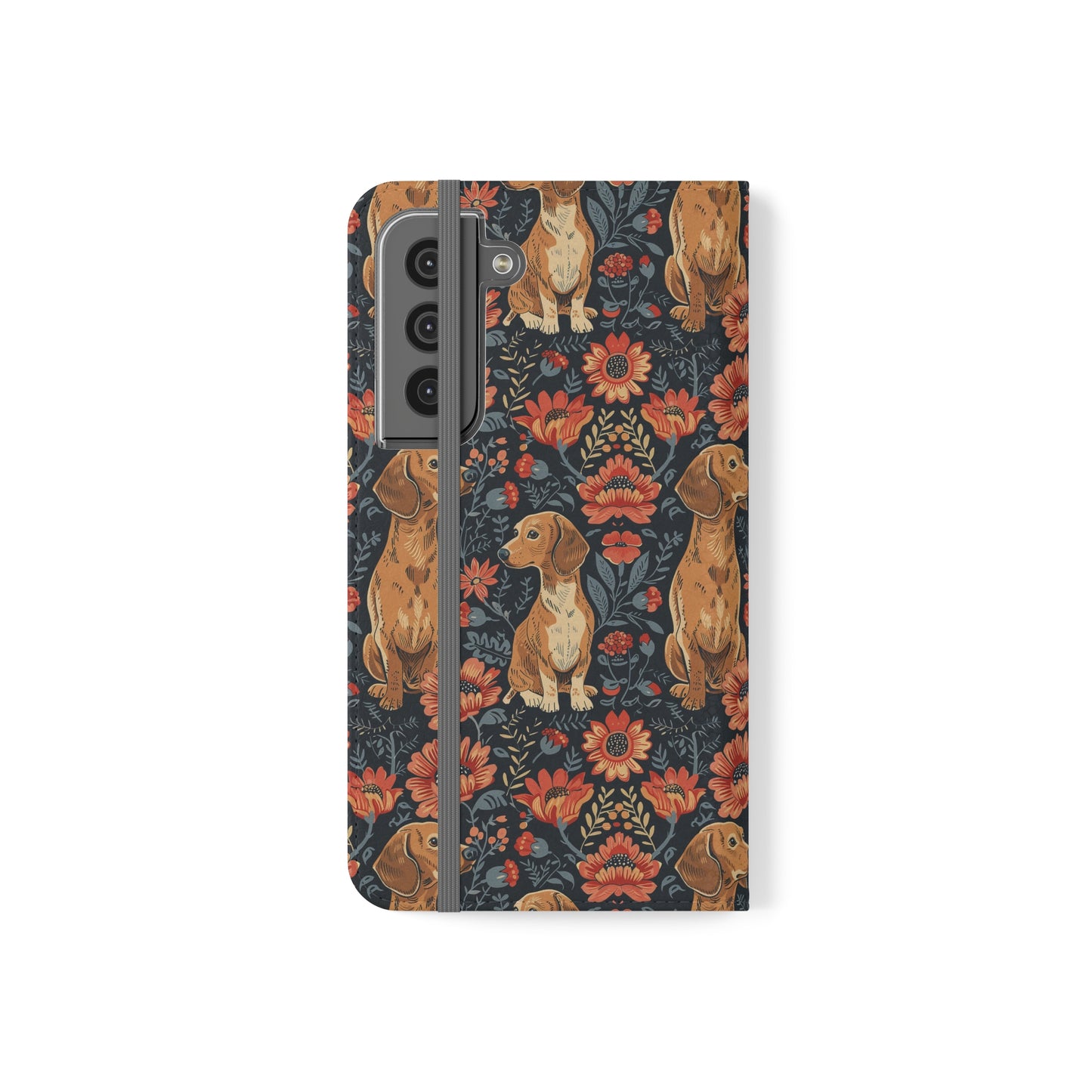 Floral Pawsome Dachsund Delight Flip Cases