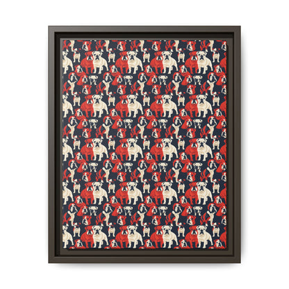 Bulldoggy Bliss Chomper Matte Canvas, Framed