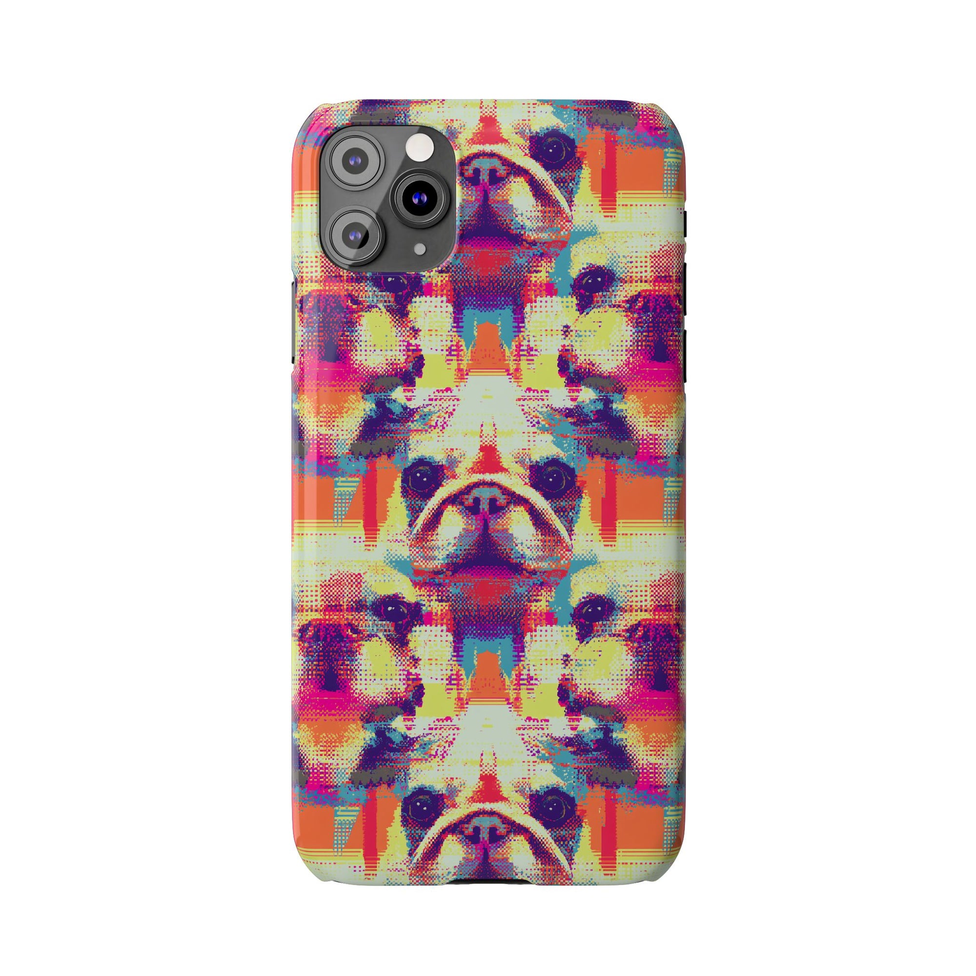 Glitchy Bulldog Blitz Slim Phone Cases