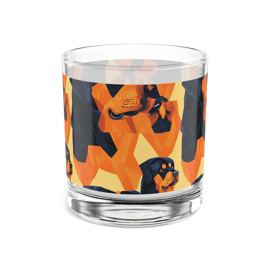 Rottweiler Chic Pawsitivity Rocks Glass