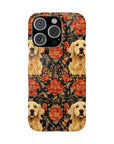 Golden Pawsatronic Tapestry Slim Phone Cases