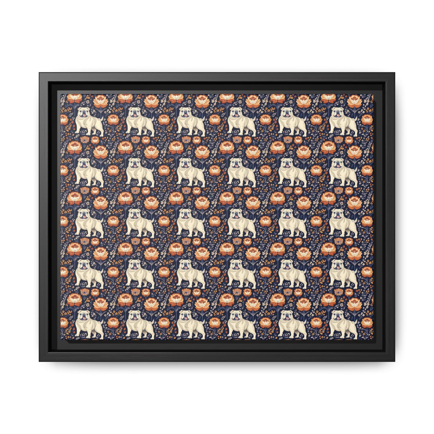 Bulldog Blossom Bonanza Matte Canvas, Framed