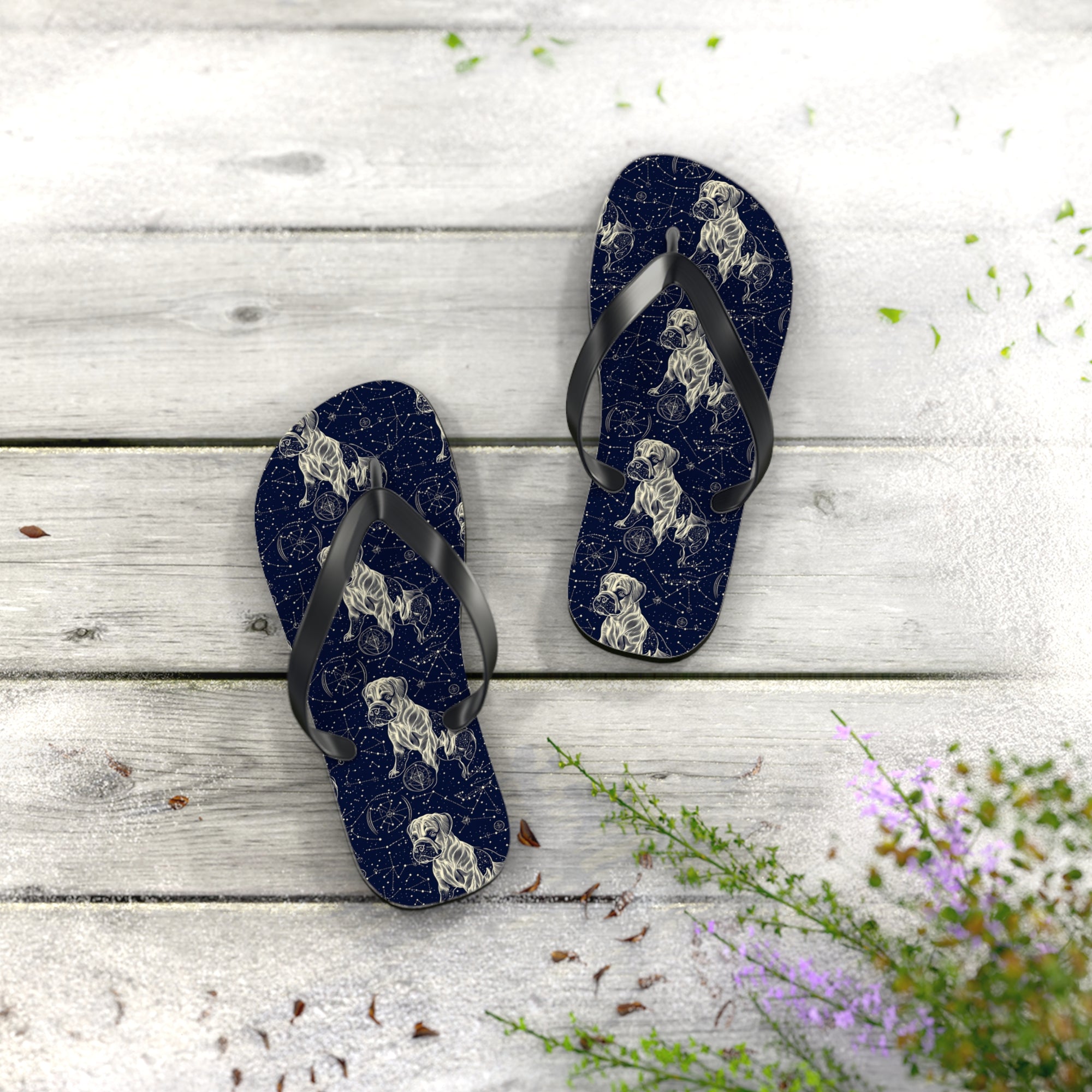 Celestial Boxer Bliss Flip Flops