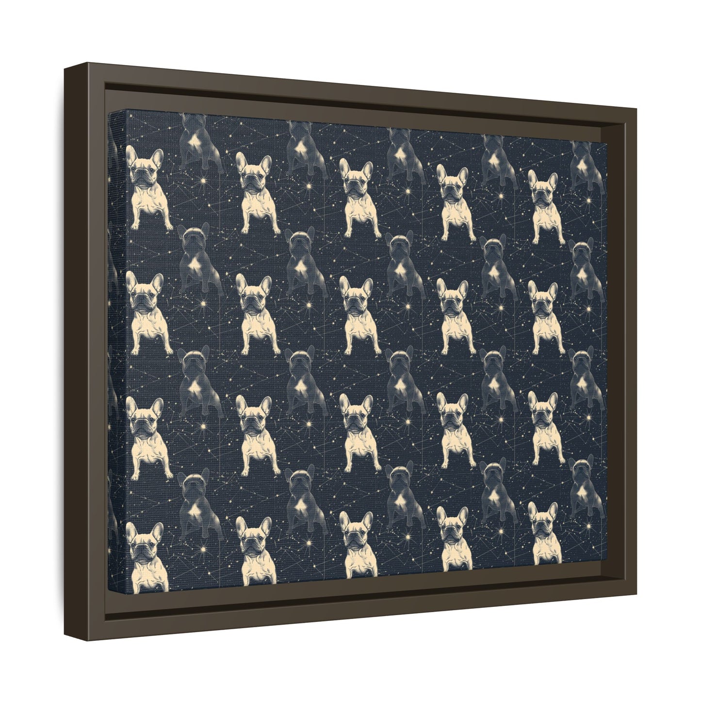 Frenchie Celestial Soar Matte Canvas, Framed