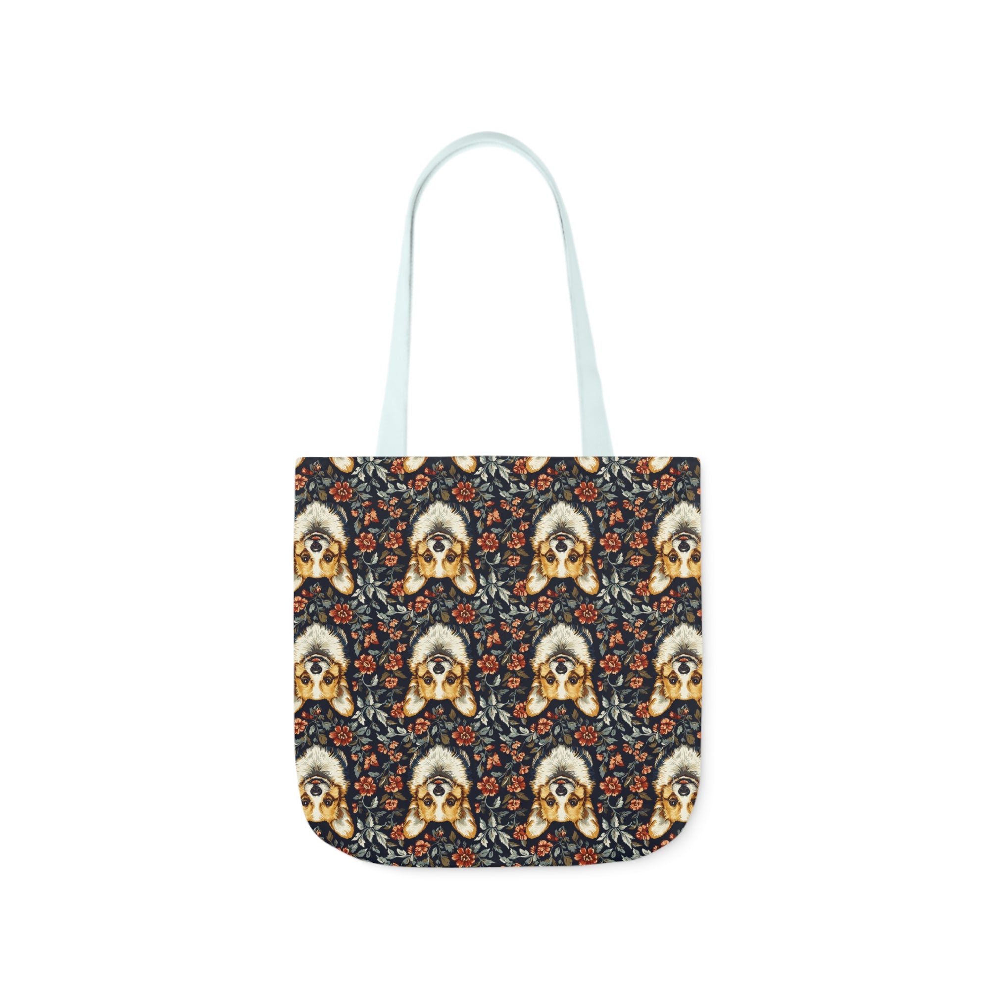 Floofy Corgi Blossom Blast Canvas Tote Bag