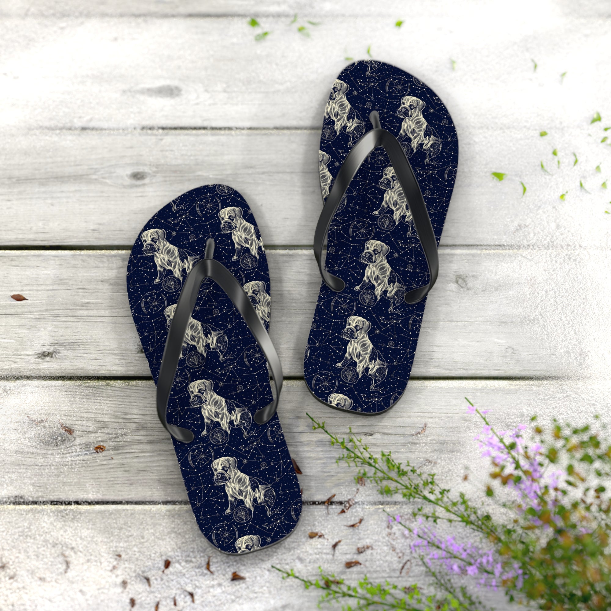 Celestial Boxer Bliss Flip Flops