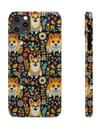 Corgi Rainbow Vine Dream Slim Phone Cases