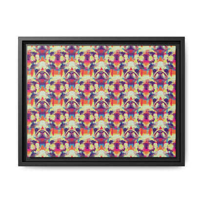 Glitchy Bulldog Blitz Matte Canvas, Framed