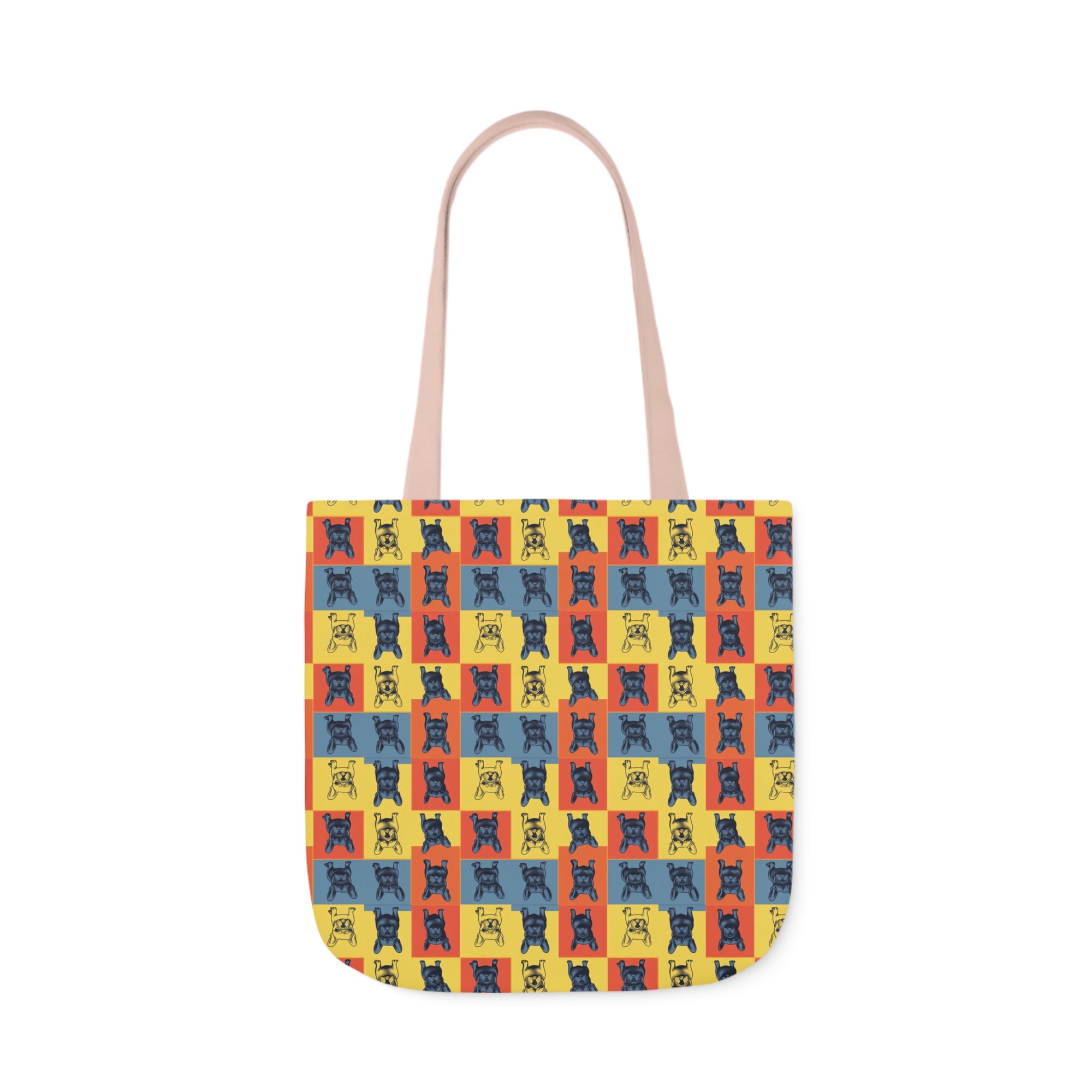 Frenchie Pop Art Pawfection Grid Canvas Tote Bag