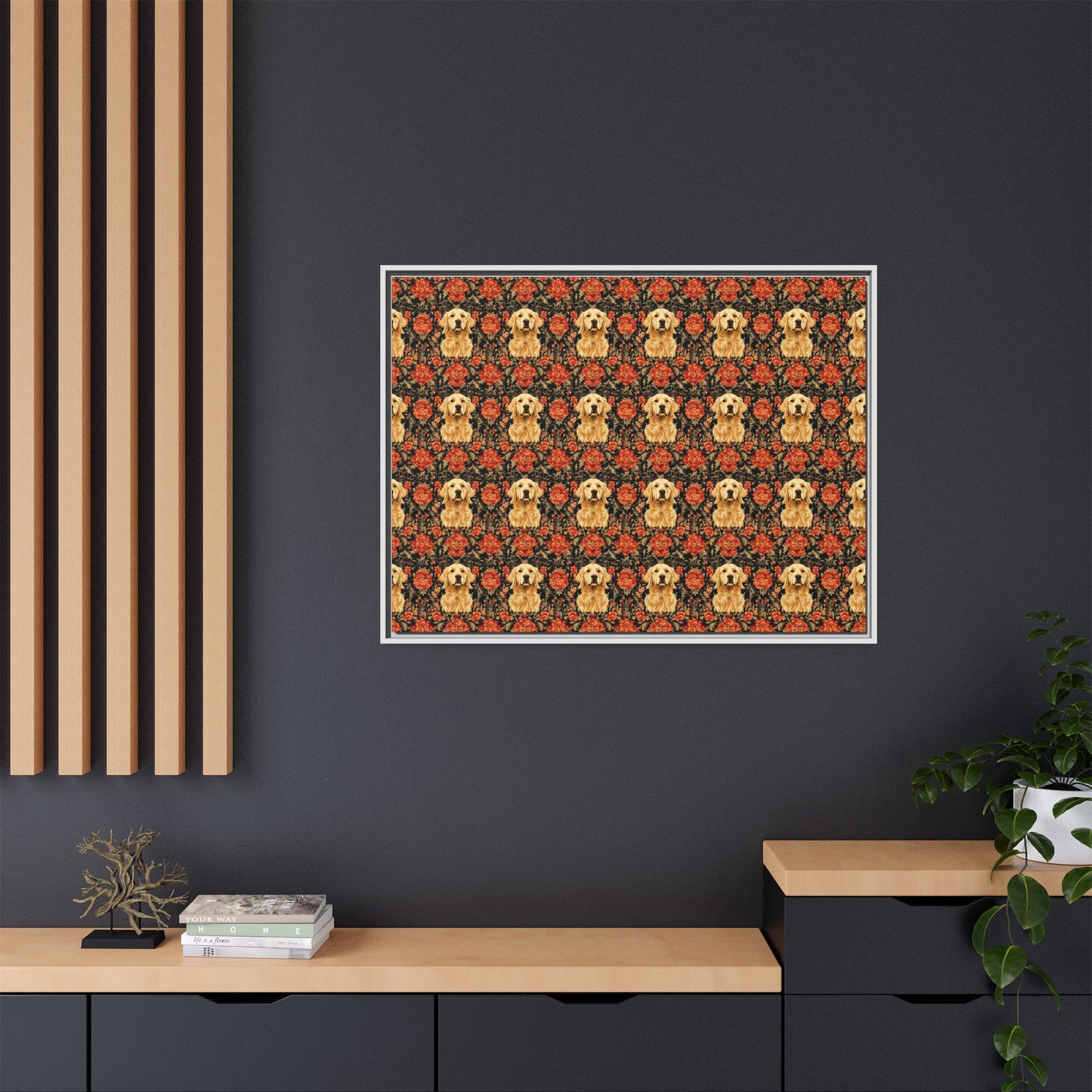 Golden Pawsatronic Tapestry Matte Canvas, Framed