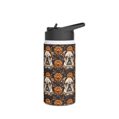 Bloomingly Bulldogistic Bouquet Stainless Steel Water Bottle