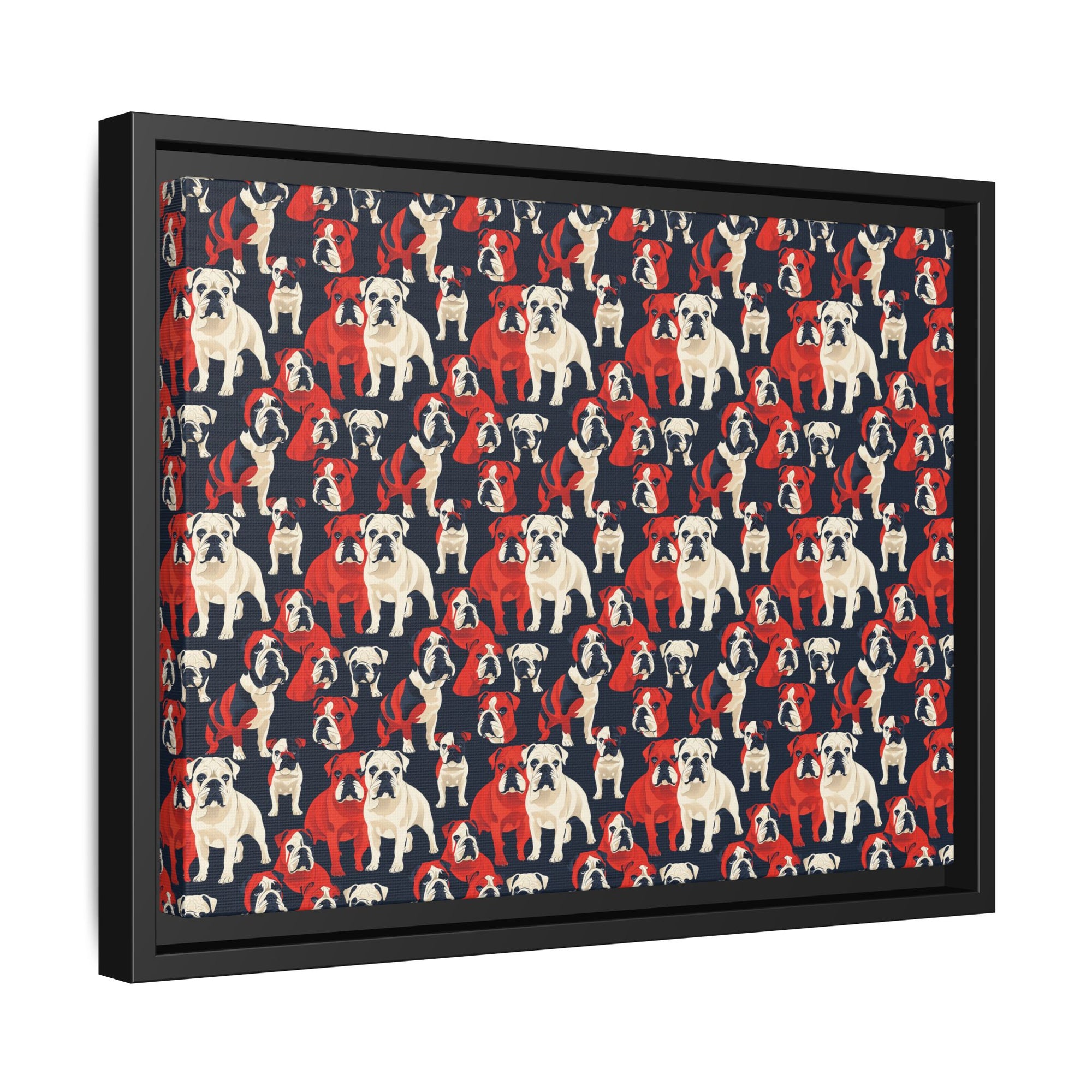 Bulldoggy Bliss Chomper Matte Canvas, Framed