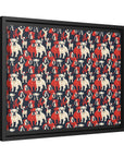 Bulldoggy Bliss Chomper Matte Canvas, Framed