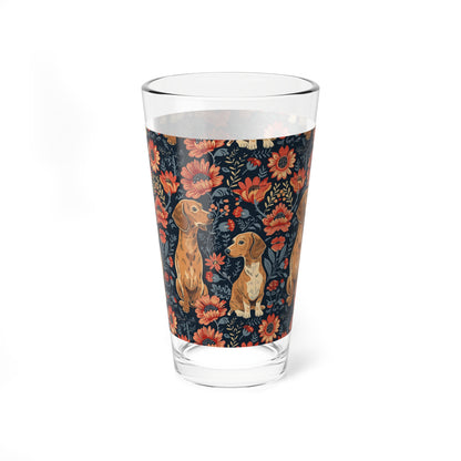 Floral Pawsome Dachsund Delight Mixing Glass, 16oz