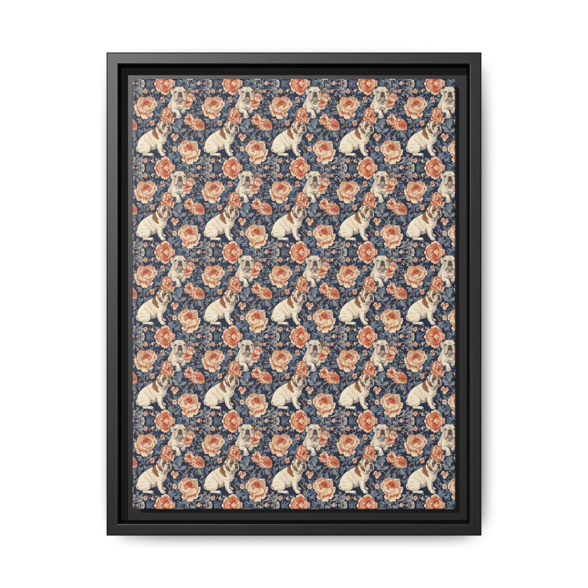 Blooming Bulldog Beauty Matte Canvas, Framed