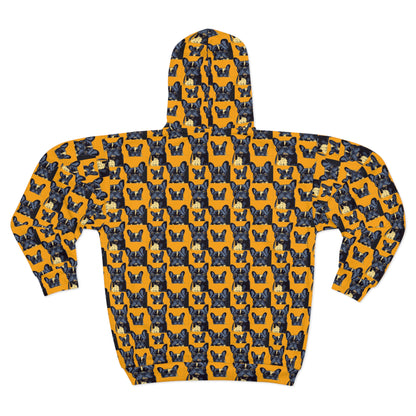 Frenchie Pawsitively Pawsome Peek-a-Boo Perfection Unisex Zip Hoodie