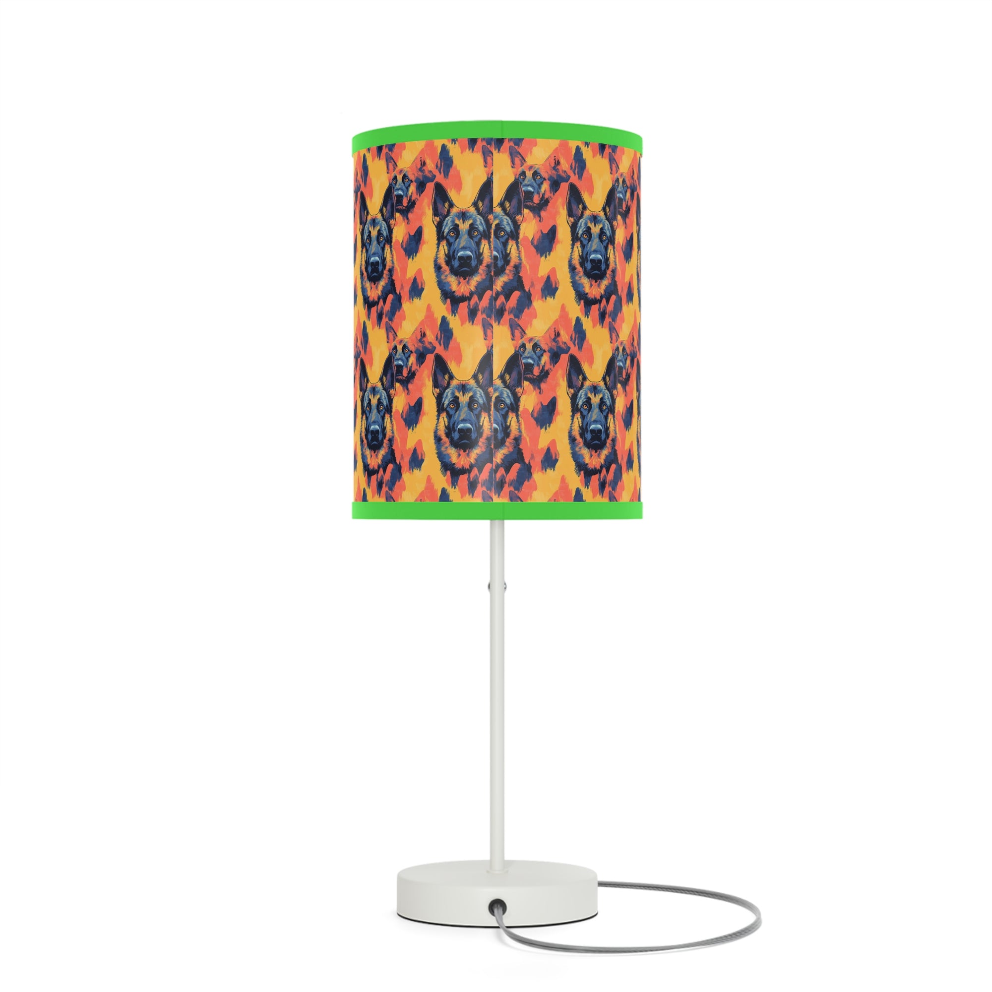 Impressionistic German Shepherds Lamp on a Stand