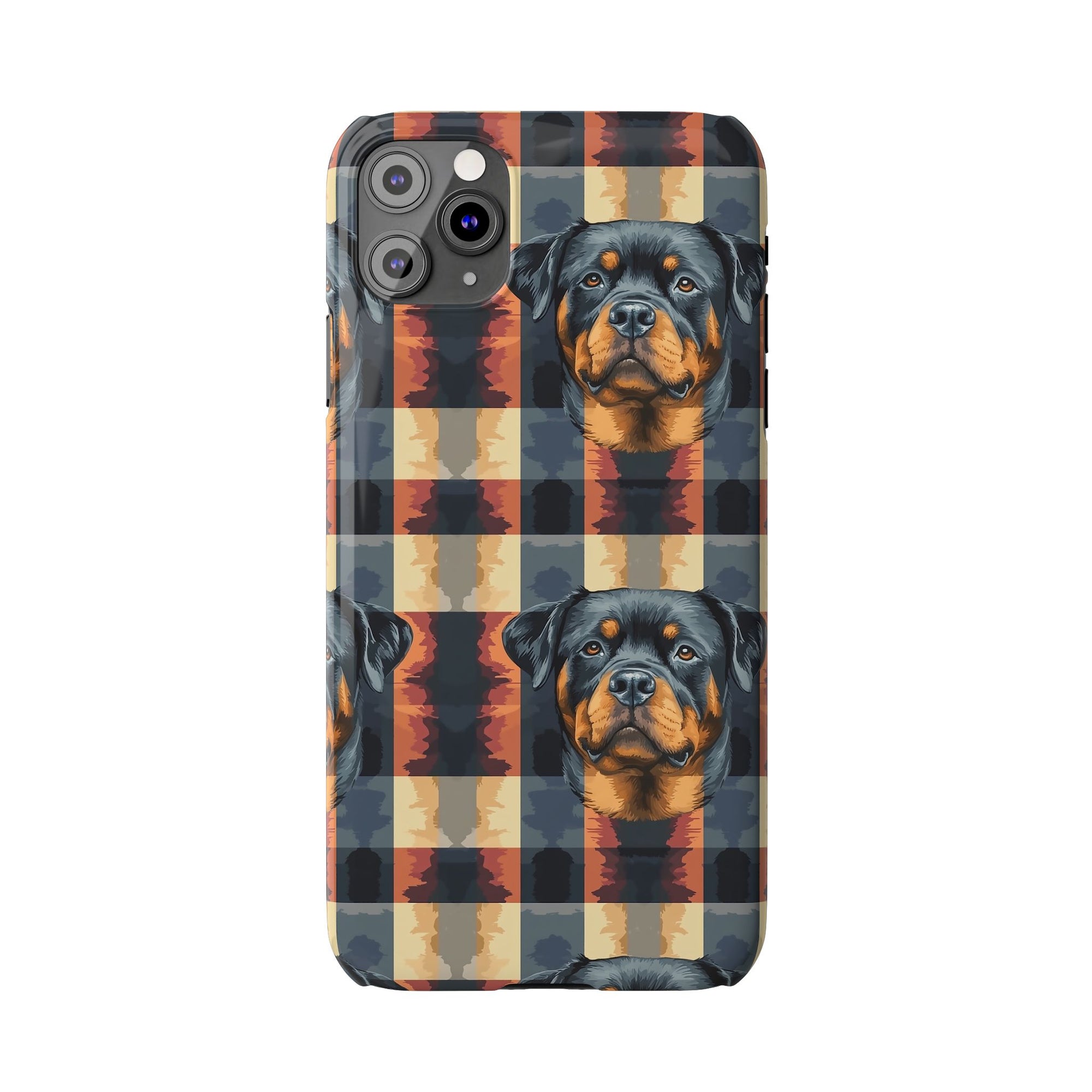 Pawsome Rottweiler Royalty Plaid Slim Phone Cases