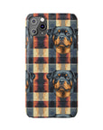 Pawsome Rottweiler Royalty Plaid Slim Phone Cases