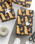 Golden Paws Floral Frenchie Wrapping Paper