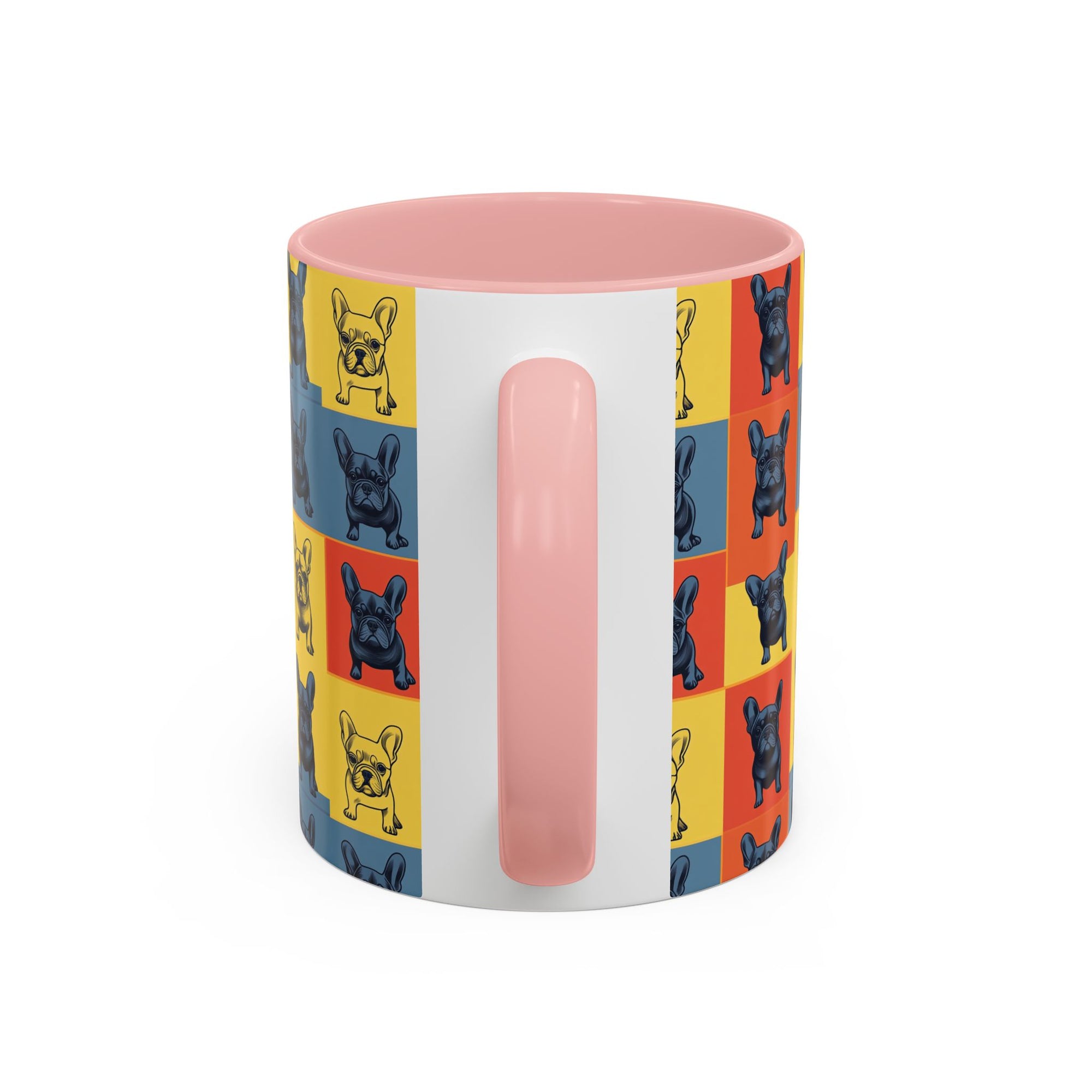 Frenchie Pop Art Pawfection Grid Accent Coffee Mug