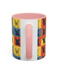 Frenchie Pop Art Pawfection Grid Accent Coffee Mug