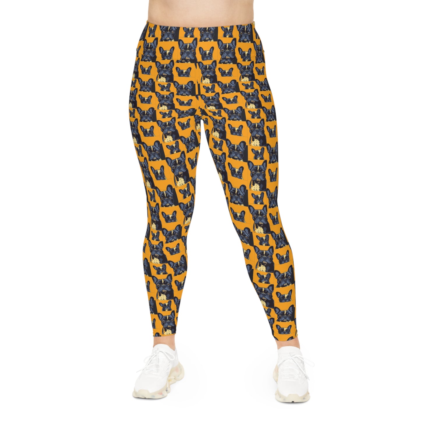 Frenchie Pawsitively Pawsome Peek-a-Boo Perfection Plus Size Leggings