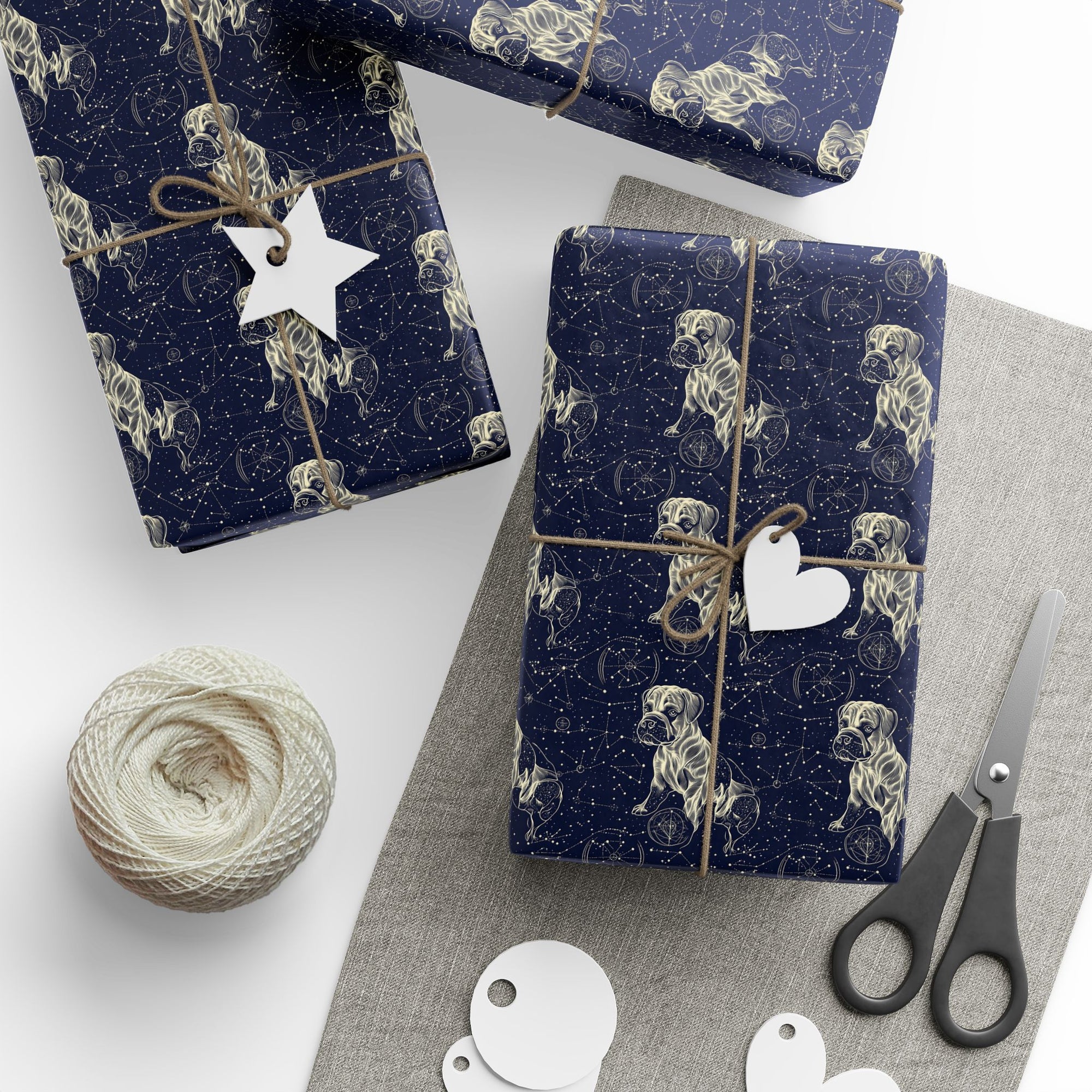 Celestial Boxer Bliss Wrapping Paper