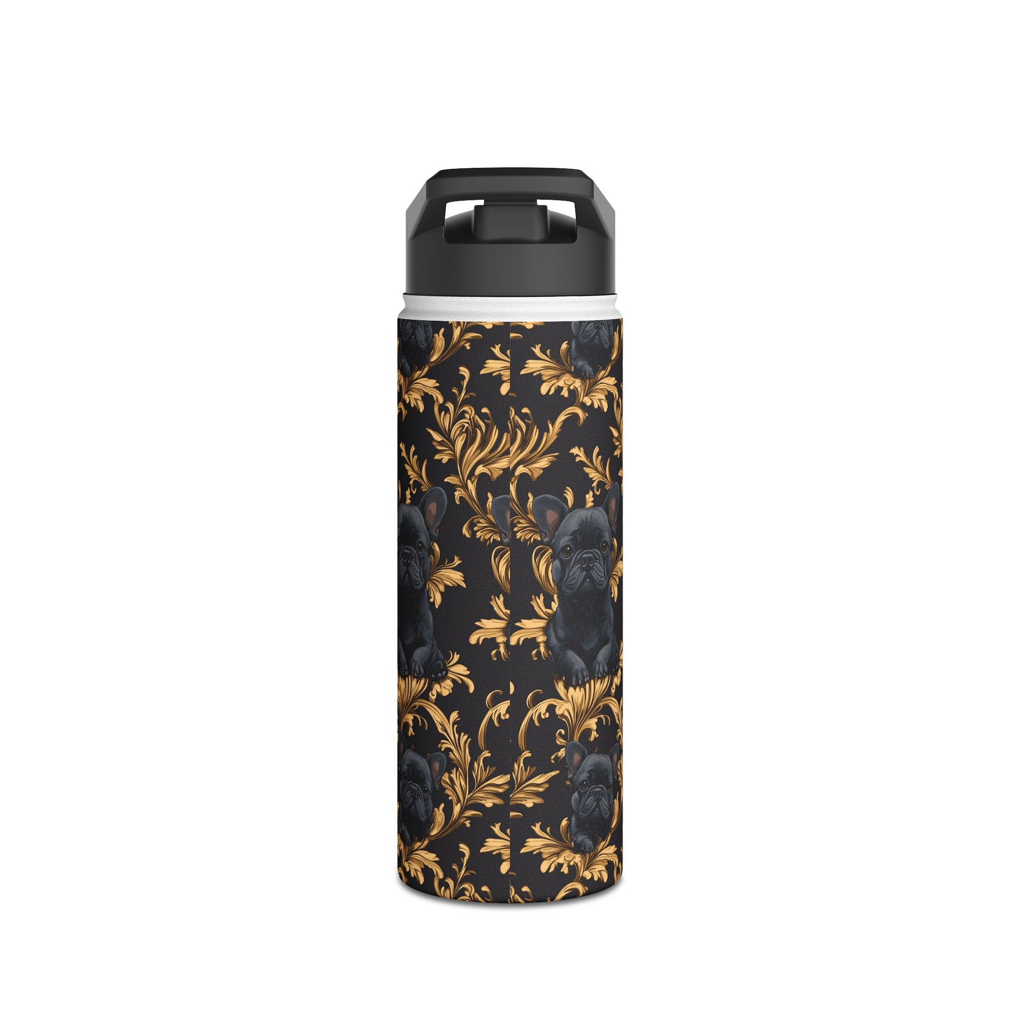 Regal Frenchie Noir Elegance Stainless Steel Water Bottle