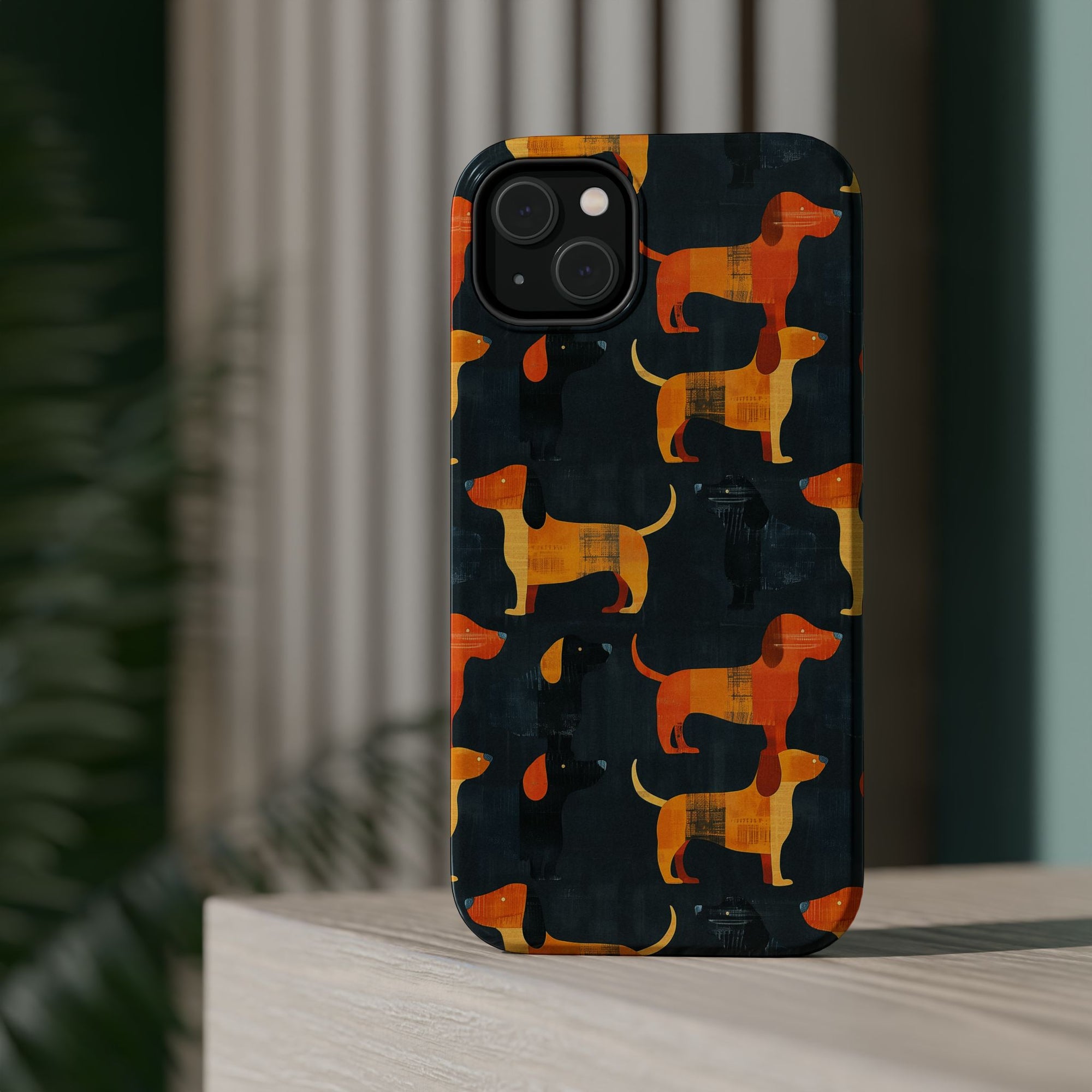 Dapper Dachshund Noir Glow Magnetic Tough Cases