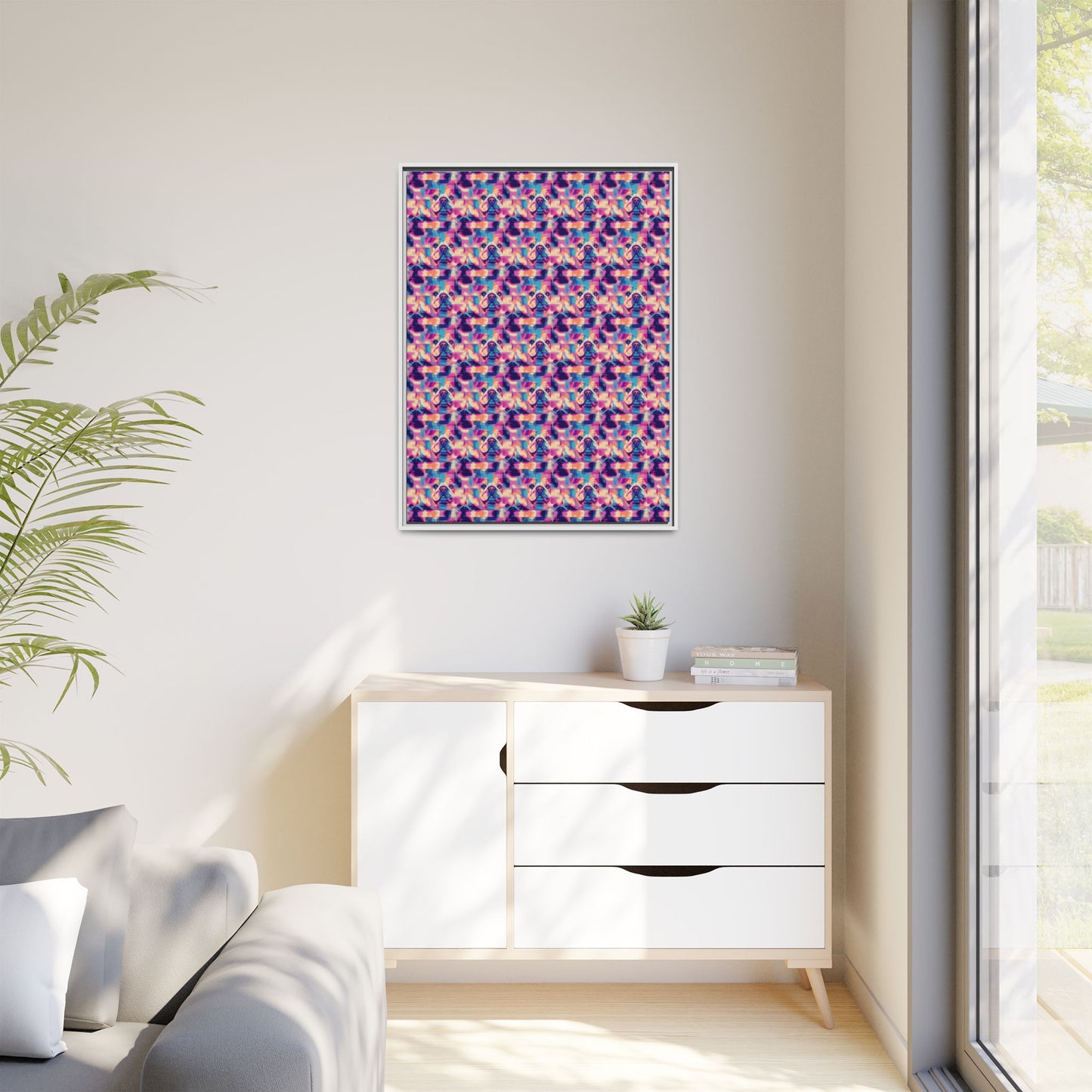 Dazzling Bulldog Chic Matte Canvas, Framed