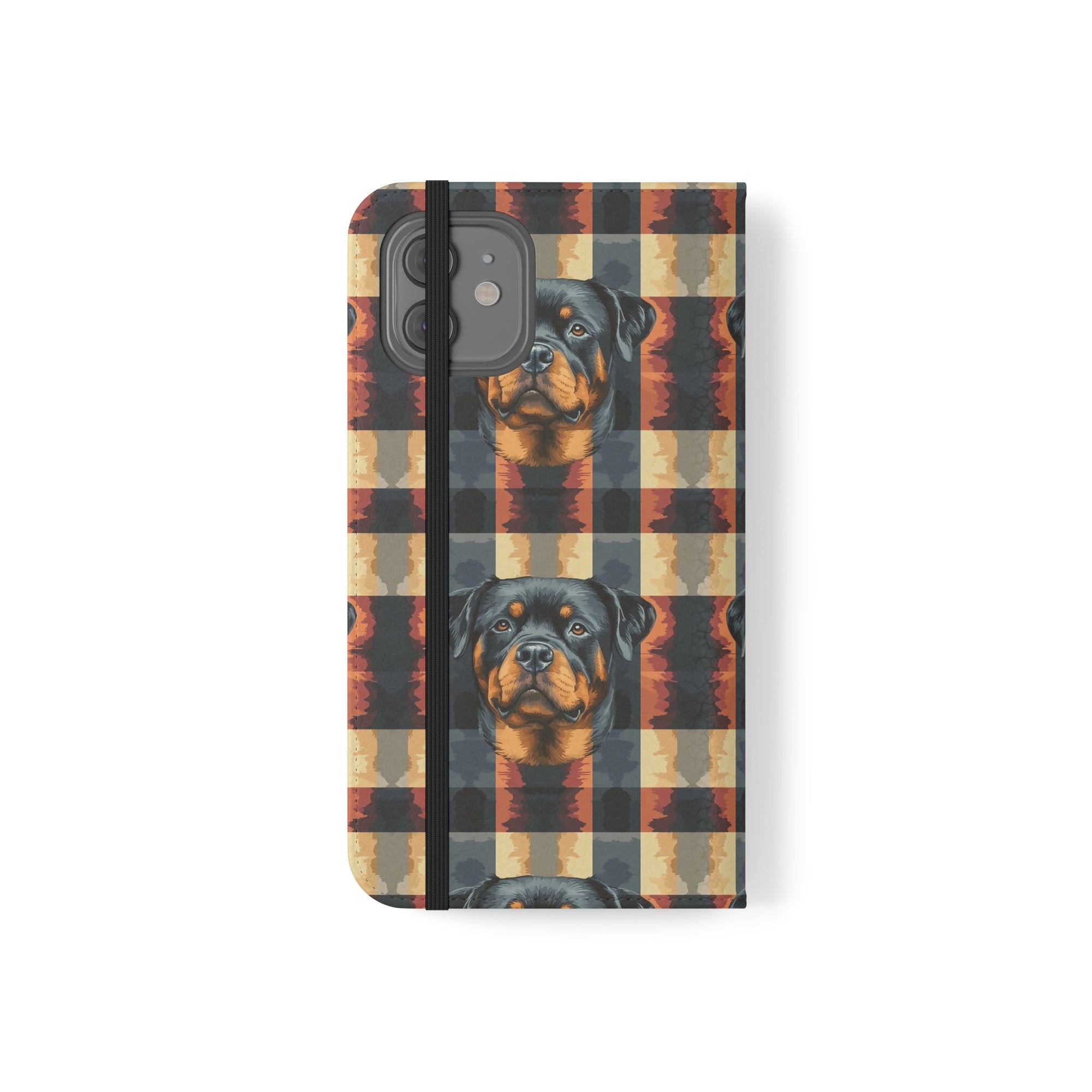 Pawsome Rottweiler Royalty Plaid Flip Cases