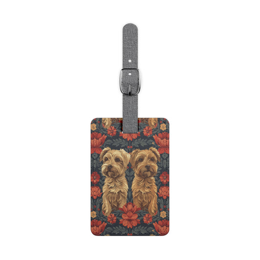 Yorkie Charm Twins Luggage Tag