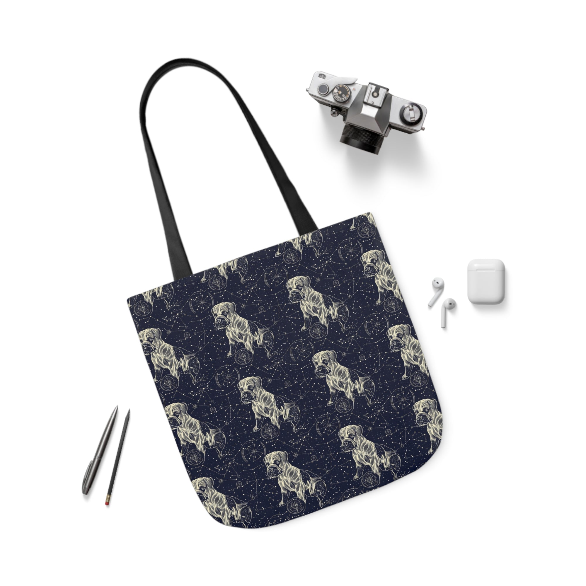 Celestial Boxer Bliss Canvas Tote Bag