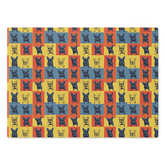 Frenchie Pop Art Pawfection Grid Cutting Board