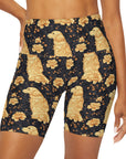 Golden Paws Floral Frenchie High Waisted Yoga Shorts