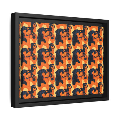 Rottweiler Chic Pawsitivity Matte Canvas, Framed