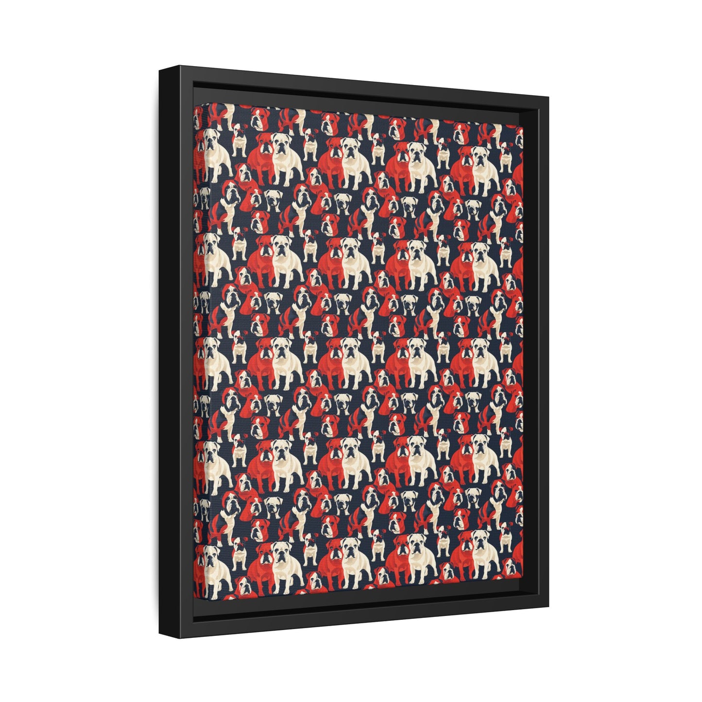 Bulldoggy Bliss Chomper Matte Canvas, Framed