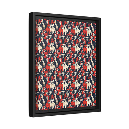 Bulldoggy Bliss Chomper Matte Canvas, Framed