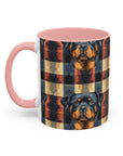 Pawsome Rottweiler Royalty Plaid Accent Coffee Mug