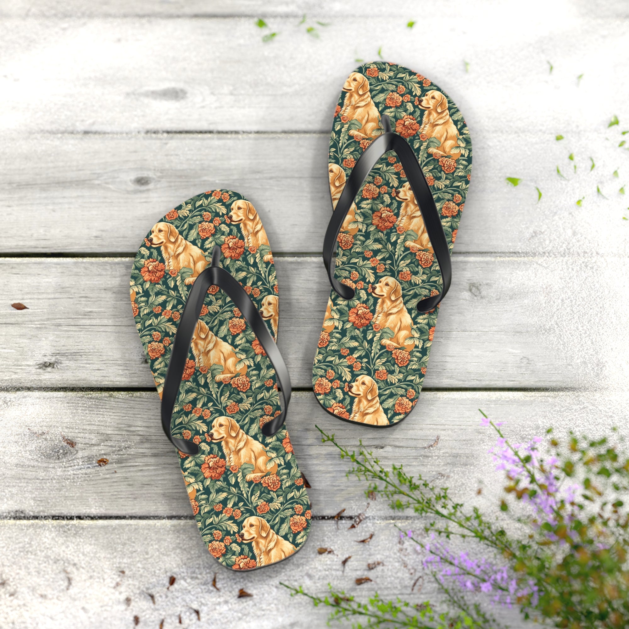 Blooming Goldie Glam Flip Flops